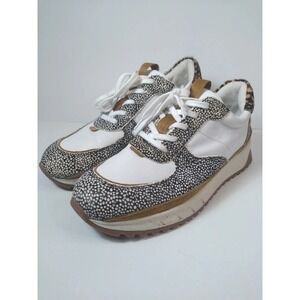 Madewell Womens Size 10M Kickoff Trainer Sneakers Leather MA503 calf hair Print
